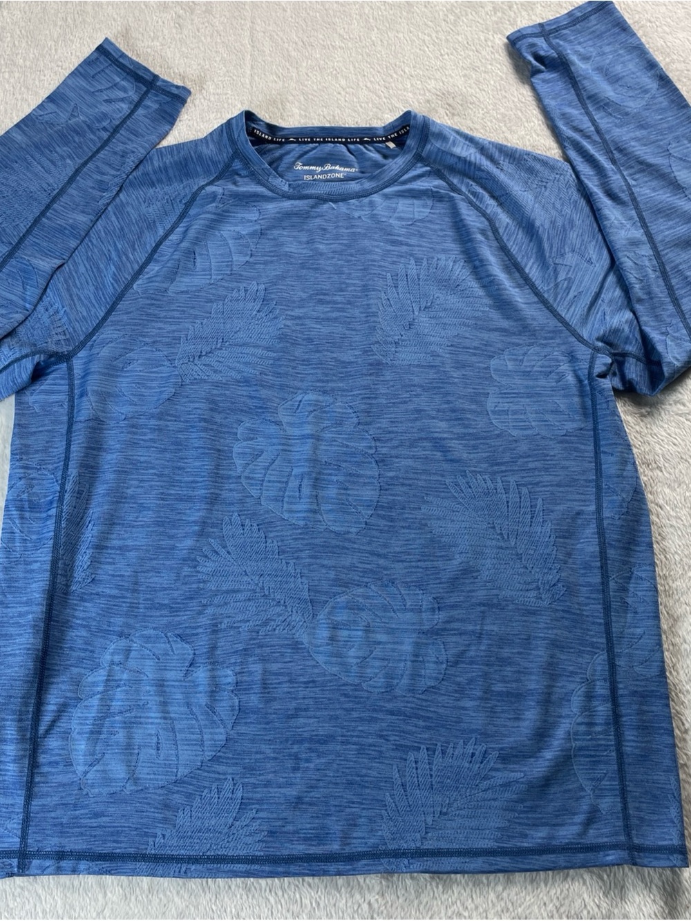 Tommy Bahama Island Zone Crewneck Pullover Mens Size Medium Blue Long Sleeve